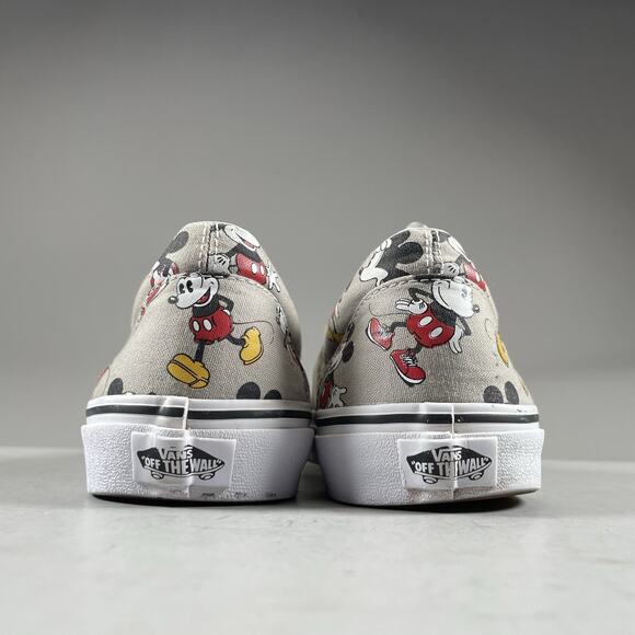 Vans x Disney Mickey Mouse Mens 10 Gray Slip On Canvas Skate Shoe Casual Sneaker - Picture 3 of 9